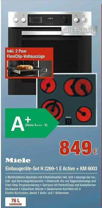 Electroplus Miele Einbaugeräte-set H 2269-1 E Active + Km 6003 Angebot