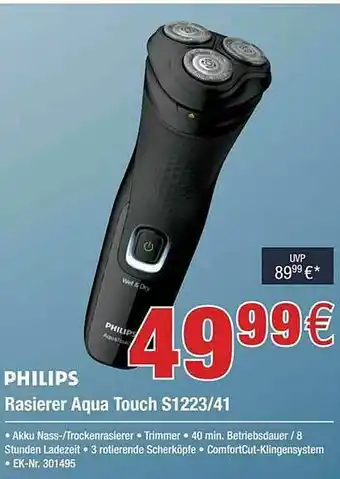 Electroplus Philips Rasierer Aqua Touch S1223-41 Angebot