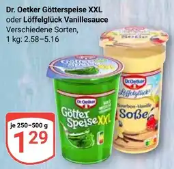 Globus Dr. Oetker Götterspeise XXL oder Löffelglück Vanillesauce Angebot