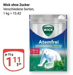 Globus Wick ohne Zucker Angebot