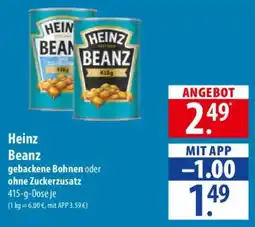 Famila Nord Ost Heinz Beanz gebackene Bohnen oder ohne Zuckerzusatz Angebot