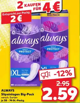 Kaufland ALWAYS Slipeinlagen Big-Pack Angebot