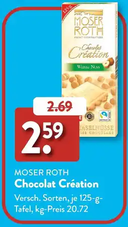 Aldi Süd MOSER ROTH Chocolat Création Angebot