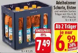 E-Center Adelholzener Schorle, Eistee Angebot