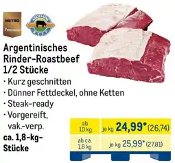 METRO METRO Premium Argentinisches Rinder-Roastbeef 1/2 Stücke Angebot