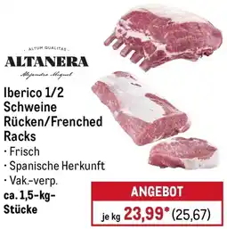 METRO ALTANERA Iberico 1/2 Schweine Rücken/Frenched Racks Angebot