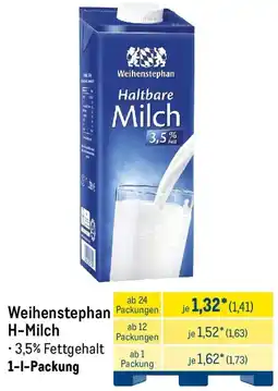METRO Weihenstephan Haltbare Milch Angebot