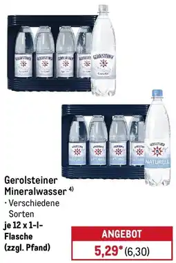 METRO Gerolsteiner Mineralwasser Angebot