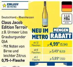 METRO Claus Jacob Edition Terroir Angebot