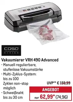 METRO CASO Vakuumierer VRH 490 Advanced Angebot