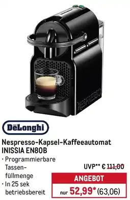 METRO DeLonghi Nespresso-Kapsel-Kaffeeautomat INISSIA EN80B Angebot