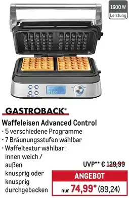 METRO GASTROBACK Waffeleisen Advanced Control Angebot