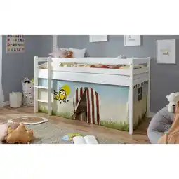 Netto Marken-Discount TiCAA Hochbett Kiefer Weiß Vorhang Eule Angebot