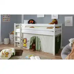Netto Marken-Discount TiCAA Hochbett Kiefer Weiß Vorhang Safari Angebot