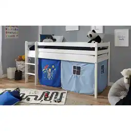 Netto Marken-Discount TiCAA Hochbett Kiefer Weiß Vorhang Astronaut Angebot