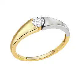 Netto Marken-Discount Celesta Gold Ring Gold 375 zweifarbig mit weißem Zirkonia-Stein Angebot