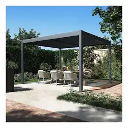 Netto Marken-Discount Pergola Pavillon mit Lamellen Dach Oasis 3,6 x 4m anthrazit Angebot