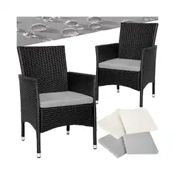 Netto Marken-Discount tectake 2er Set Rattanstuhl, widerstandsfähig, 2 Bezugssets, 59 x 57 x 85 cm Angebot