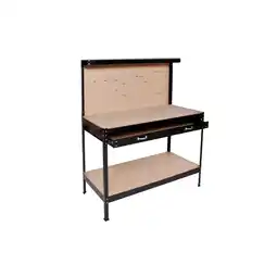 Netto Marken-Discount tectake Werkbank, mit Lochwand, 12 Haken, 120 x 60 x 156 cm, Kunststoffkappen an den Füßen Angebot