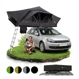 Netto Marken-Discount Juskys Autodachzelt Lago 140 x 240 cm - LED-Beleuchtung & Leiter - Schwarz Angebot