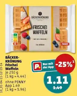 PENNY BÄCKERKRÖNUNG Frischei Waffeln Angebot