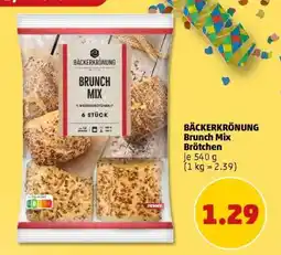 PENNY BÄCKERKRÖNUNG Brunch Mix Brötchen Angebot