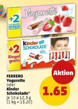 PENNY FERRERO Yogurette oder Kinder Schokolade Angebot