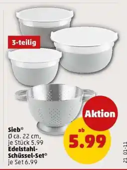PENNY Edelstahl-Schüssel-Set Angebot