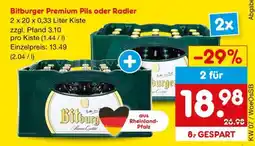 Netto Marken-Discount Bitburger Premium Pils oder Radler Angebot