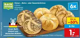 Netto Marken-Discount Kaiser-, Mohn- oder Sesambrötchen Angebot