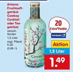 Netto Marken-Discount Arizona Fruchtsaftgetränk Cowboy Cocktail oder Teegetränk Angebot