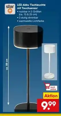 Netto Marken-Discount LED Akku Tischleuchte mit Touchsensor Angebot