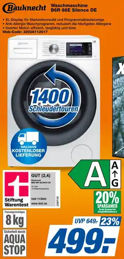 expert Techno Land Bauknecht Waschmaschine B6R 88E Silence DE Angebot