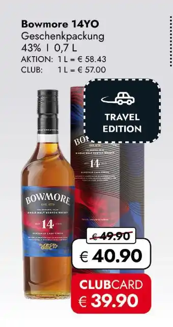 Travel Free Bowmore 14yo geschenkpackung Angebot
