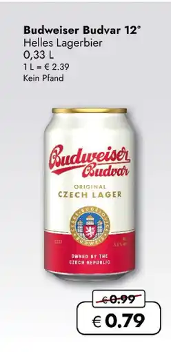 Travel Free Budweiser budvar helles lagerbier 12° Angebot