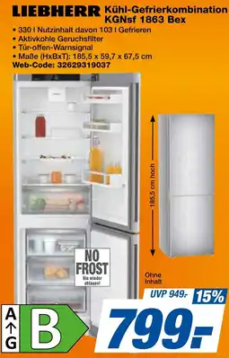 expert Techno Land LIEBHERR Kühl-Gefrierkombination KGNsf 1863 Bex Angebot