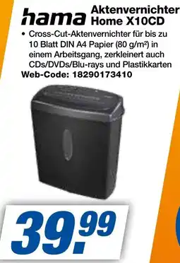 expert Techno Land hama Aktenvernichter Home X10CD Angebot