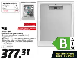 MediaMarkt beko BDUN36451X Geschirrspüler, unterbaufähig Angebot