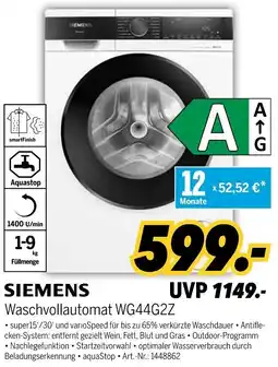 MEDIMAX SIEMENS Waschvollautomat WG44G2Z Angebot