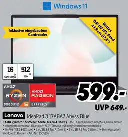 MEDIMAX Lenovo IdeaPad 3 17ABA7 Abyss Blue Angebot