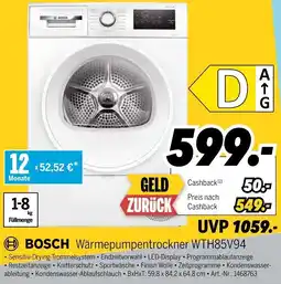 MEDIMAX BOSCH Wärmepumpentrockner WTH85V94 Angebot