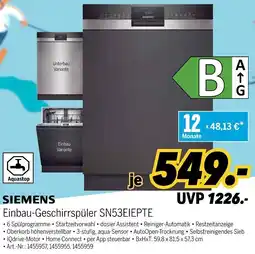 MEDIMAX SIEMENS Einbau-Geschirrspüler SN53EIEPTE Angebot