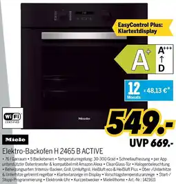 MEDIMAX Miele Elektro-Backofen H 2465 B ACTIVE Angebot