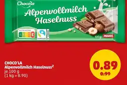 PENNY Choco'la alpenvollmilch haselnuss Angebot