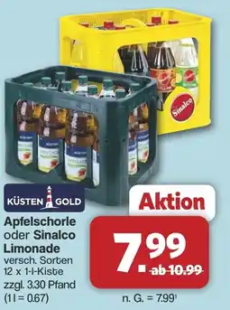 Famila Nord West KÜSTEN GOLD Apfelschorle oder Sinalco Limonade Angebot