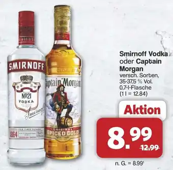 Famila Nord West Smirnoff Vodka oder Captain Morgan Angebot
