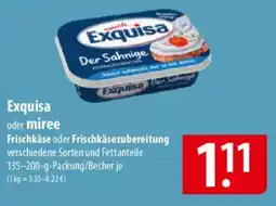 Famila Nord Ost Exquisa oder miree Frischkäse oder Frischkäsezubereitung Angebot