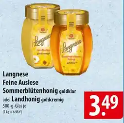 Famila Nord Ost Langnese Feine Auslese Sommerblütenhonig goldklar oder Landhonig goldcremig Angebot