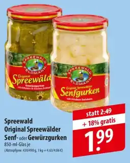 Famila Nord Ost Spreewald Original Spreewälder Senf-oder Gewürzgurken Angebot