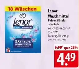 Famila Nord Ost Lenor Waschmittel Pulver, flüssig oder Pods Angebot